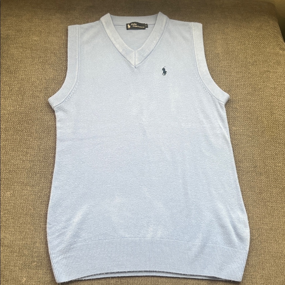 Polo by Ralph Lauren Light Blue V-Neck Sweater Vest